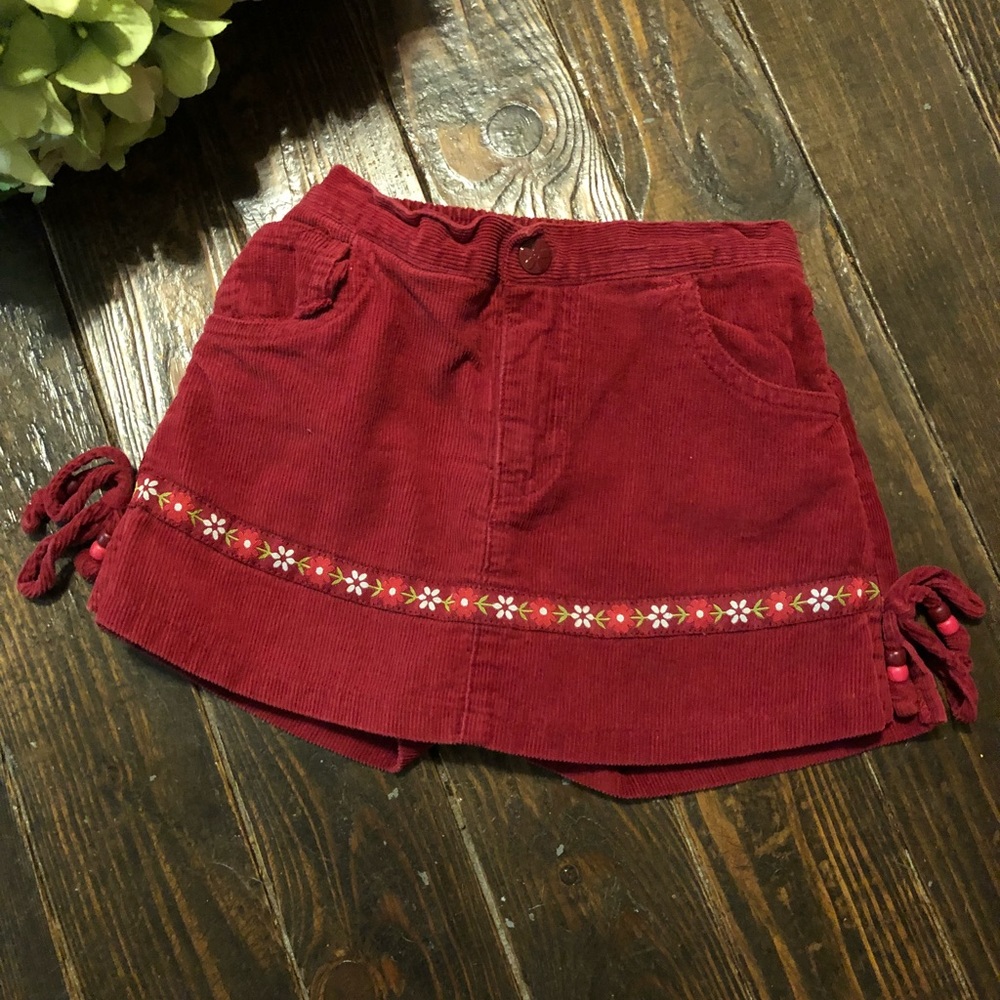 Burgundy Corduroy Skort